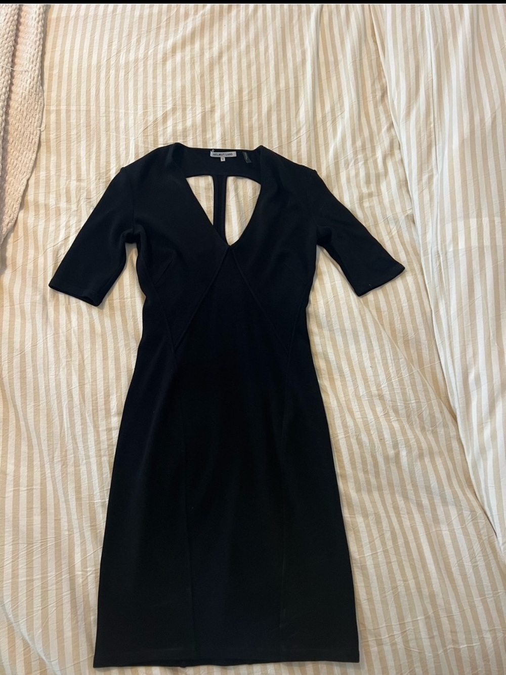 Helmut Lang Black Cutout-Back Bodycon Dress